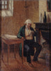 Portret van Pierre Jean Branger 1780-1857 in zijn cel van Sainte-Pélagie - Philippe-Auguste Jeanron — weergave van het kunstwerk