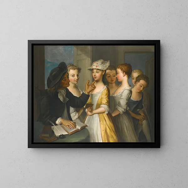 School voor meisjes - Philippe Mercier — ingelijst kunstwerk aan de muur