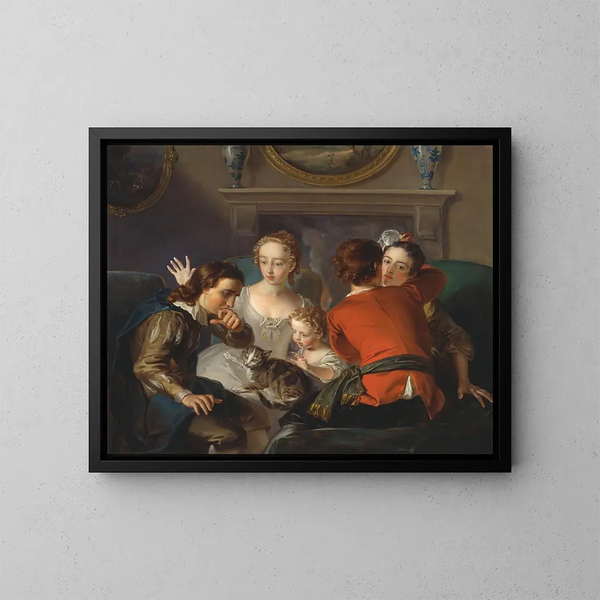 Het gevoel voor aanraking - Philippe Mercier — ingelijst kunstwerk aan de muur