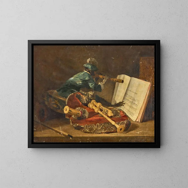 De muzikale aap - Philippe Rousseau — ingelijst kunstwerk aan de muur