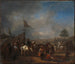 Een paardenmarkt bij een militair kamp - Philips Wouwerman — weergave van het kunstwerk