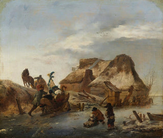 Philips Wouwerman - A Noblemans Sleigh on the Ice.webp