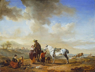 Aan de rivieroevers - Philips Wouwerman — weergave van het kunstwerk