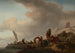 Vissers die hun vangst op de oever lossen - Philips Wouwerman — weergave van het kunstwerk