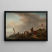 Vissers die hun vangst op de oever lossen - Philips Wouwerman — ingelijst kunstwerk aan de muur