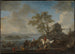 Poel met paarden aan een rivier - Philips Wouwerman — weergave van het kunstwerk