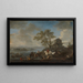 Poel met paarden aan een rivier - Philips Wouwerman — ingelijst kunstwerk aan de muur
