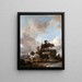 Landbouwers op het veld Hooi oogst - Philips Wouwerman — ingelijst kunstwerk aan de muur