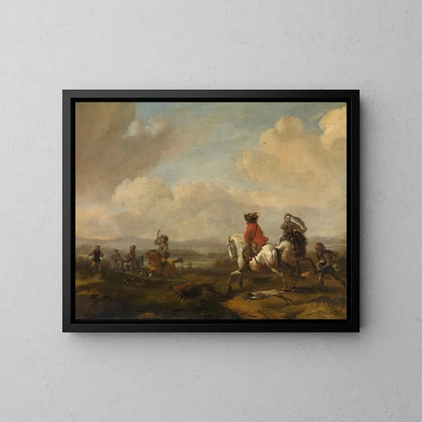 La conduite - Philips Wouwerman — ingelijst kunstwerk aan de muur