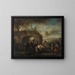 L'École d'équitation - Philips Wouwerman — ingelijst kunstwerk aan de muur