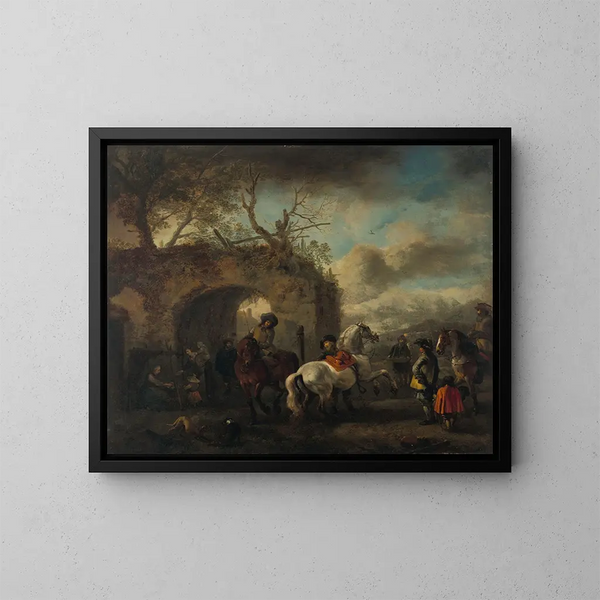 L'École d'équitation - Philips Wouwerman — ingelijst kunstwerk aan de muur