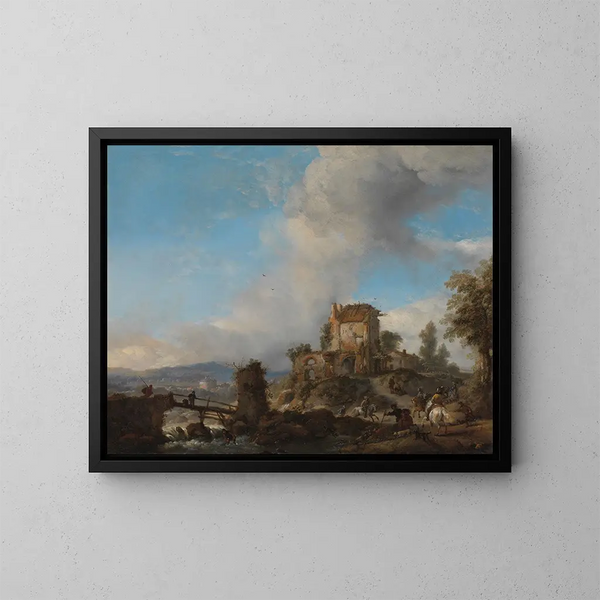 Jacht op de hert - Philips Wouwerman — ingelijst kunstwerk aan de muur