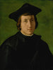 Portret van een man met een zwarte hoed - Pier Francesco Foschi — weergave van het kunstwerk