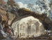 van een Cirkelvormige Tempel Ruïnes gezien door een natuurlijke boog - Pierre-Adrien Pris — weergave van het kunstwerk