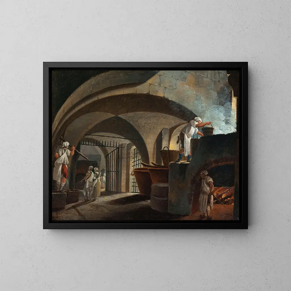 La fonderie des suifs à l'Hôtel-Dieu - Pierre-Antoine Demachy — ingelijst kunstwerk aan de muur