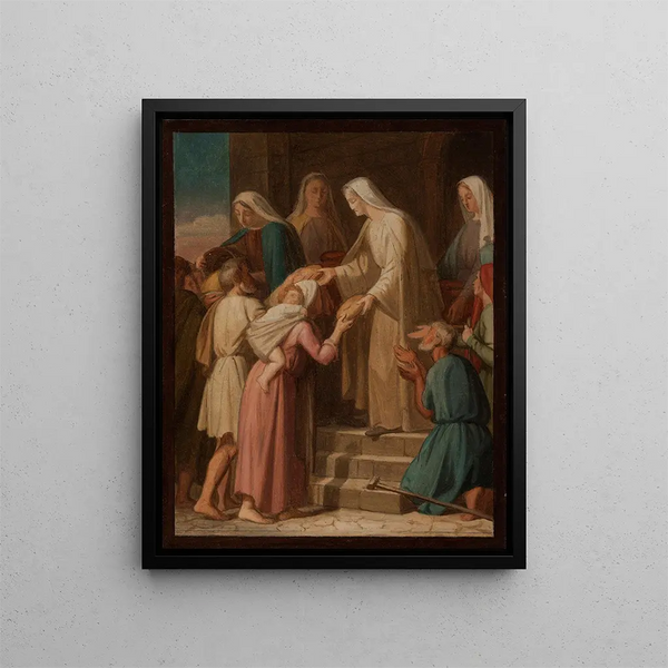 PierreAuguste Pichon - Sainte Genevive distribuant le pain aux pauvres.webp