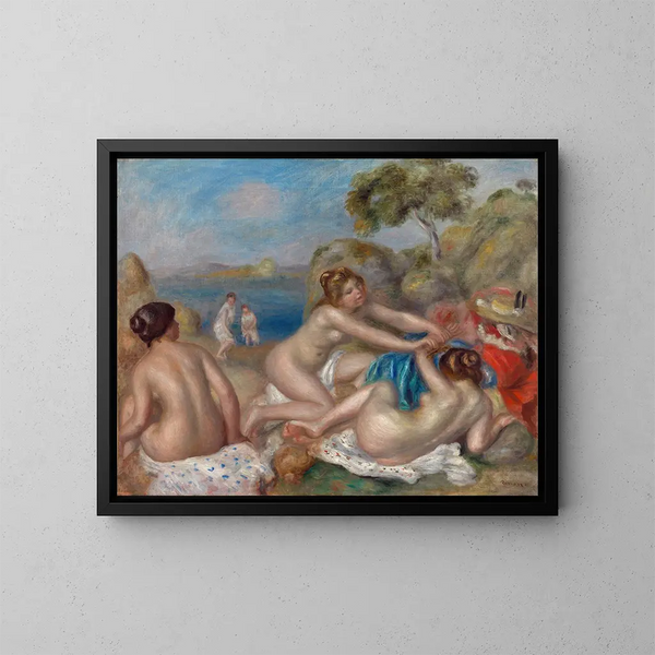 Zwemmen met een krab - Pierre-Auguste Renoir — ingelijst kunstwerk aan de muur