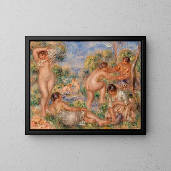 Groep zwemmers - Pierre-Auguste Renoir — ingelijst kunstwerk aan de muur