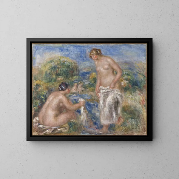 Vrouwen in bad - Pierre-Auguste Renoir — ingelijst kunstwerk aan de muur