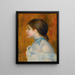 Buste van jonge vrouw met blauwe strik - Pierre-Auguste Renoir — ingelijst kunstwerk aan de muur