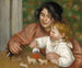 Kinder schilderij met speelgoed, Gabrielle en de zoon van de kunstenaar Jean - Pierre-Auguste Renoir — weergave van het kunstwerk