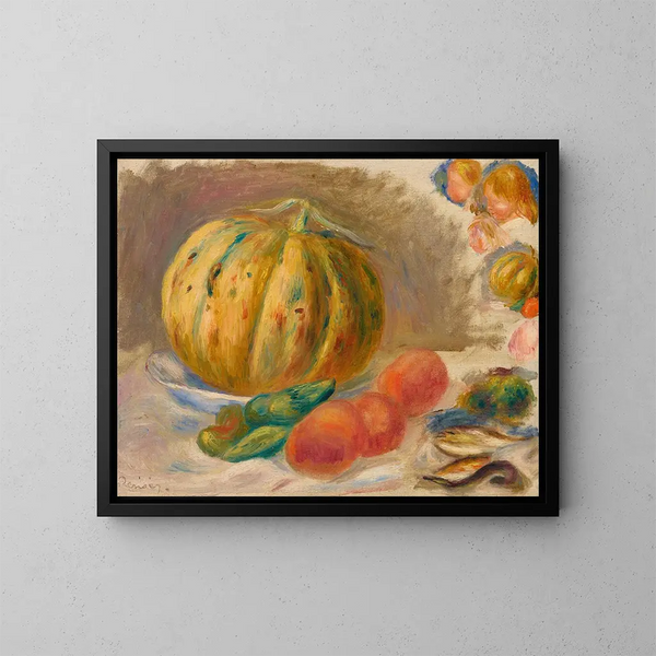 Samenstelling met meloenen en tomaten - Pierre-Auguste Renoir — ingelijst kunstwerk aan de muur