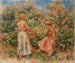 Twee vrouwen in de tuin in Cagnes - Pierre-Auguste Renoir — weergave van het kunstwerk