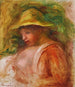Vrouw met hoed - Pierre-Auguste Renoir — weergave van het kunstwerk