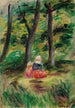 Vrouw en kind in een landschap - Pierre-Auguste Renoir — weergave van het kunstwerk