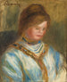 Vrouw met blauwe bustier - Pierre-Auguste Renoir — weergave van het kunstwerk