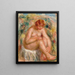 Vrouwelijk naakt zittend zijaanzicht badmeisje - Pierre-Auguste Renoir — ingelijst kunstwerk aan de muur