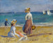 Figuren op het strand - Pierre-Auguste Renoir — weergave van het kunstwerk