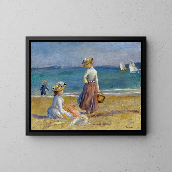 Figuren op het strand - Pierre-Auguste Renoir — ingelijst kunstwerk aan de muur