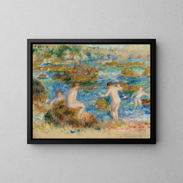 Jongens naakt op de rotsen, Guernsey - Pierre-Auguste Renoir — ingelijst kunstwerk aan de muur