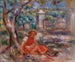 Meisje aan de voet van een boom - Pierre-Auguste Renoir — weergave van het kunstwerk
