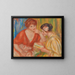 De lezing. Twee vrouwen met rode en roze bustes - Pierre-Auguste Renoir — ingelijst kunstwerk aan de muur