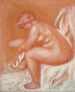 La toilette of Vrouw naakt die zich afdroogt - Pierre-Auguste Renoir — weergave van het kunstwerk