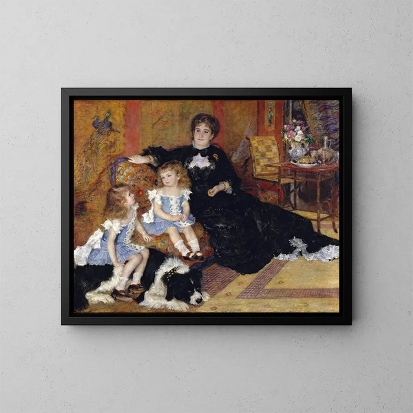Madame Georges Charpentier, Marguerite-Louise Lemonnier en haar kinderen Georgette-Berthe en Paul-Émile-Charles - Pierre-Auguste Renoir — ingelijst kunstwerk aan de muur