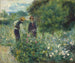 Bloemen plukken - Pierre-Auguste Renoir — weergave van het kunstwerk