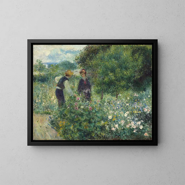 Bloemen plukken - Pierre-Auguste Renoir — ingelijst kunstwerk aan de muur