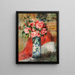Rozen en pioenen in een vaas - Pierre-Auguste Renoir — ingelijst kunstwerk aan de muur