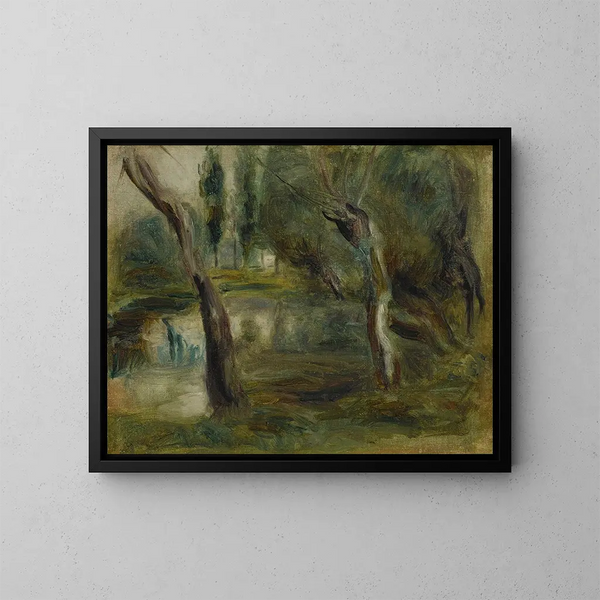 Wilg aan de rand van een plas - Pierre-Auguste Renoir — ingelijst kunstwerk aan de muur