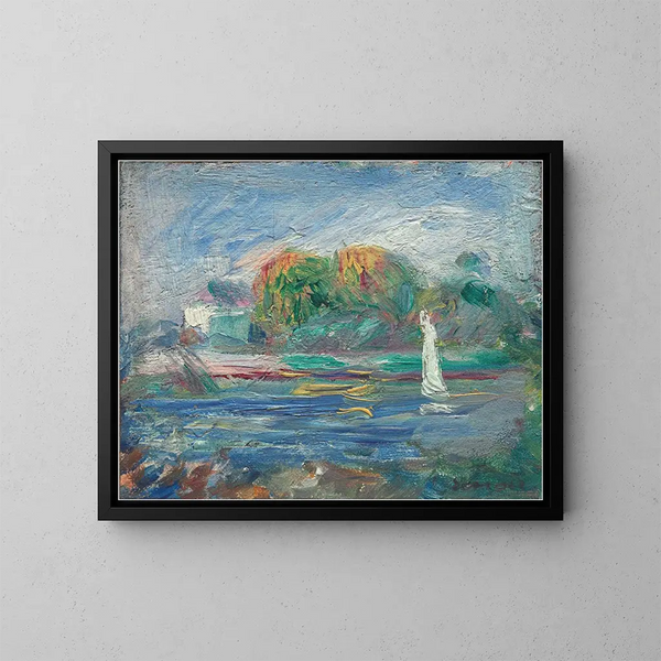 La rivière bleue - Pierre-Auguste Renoir — ingelijst kunstwerk aan de muur