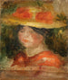 Hoofd van een vrouw met hoed - Pierre-Auguste Renoir — weergave van het kunstwerk