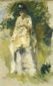 Vrouw staand bij een boom - Pierre-Auguste Renoir — weergave van het kunstwerk
