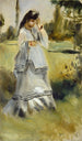 Vrouw in een park - Pierre-Auguste Renoir — weergave van het kunstwerk