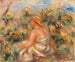 Vrouw met hoed in een landschap - Pierre-Auguste Renoir — weergave van het kunstwerk