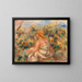 Vrouw met hoed in een landschap - Pierre-Auguste Renoir — ingelijst kunstwerk aan de muur