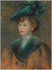 Jonge vrouw met groene hoed - Pierre-Auguste Renoir — weergave van het kunstwerk