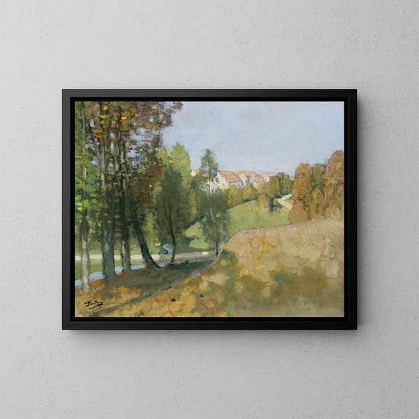Herfst - Pierre-Eugène Montzin — ingelijst kunstwerk aan de muur